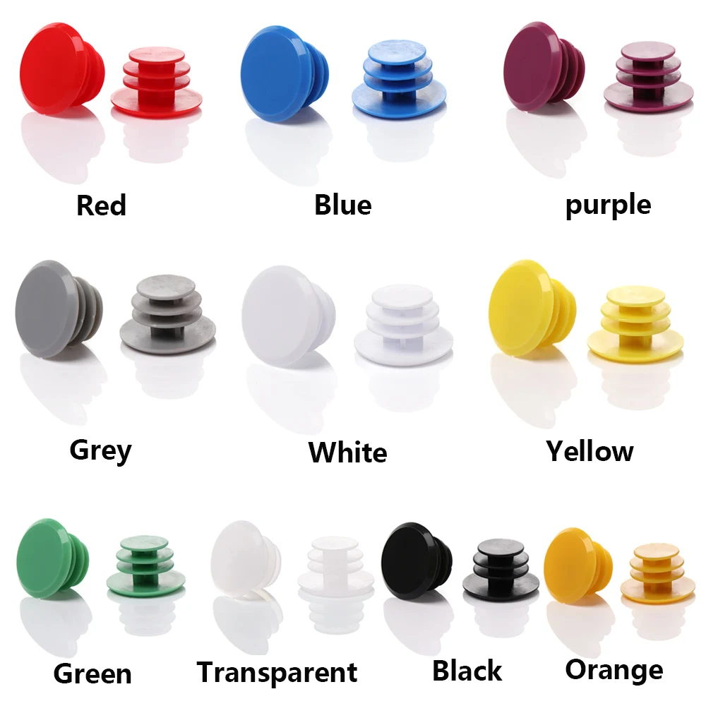 1Pair Colorful Bicycle Handlebar Grip End Plugs Road Bike Grips Bicycle Handles Plastic Caps Stoppers Covers Bike Accessories