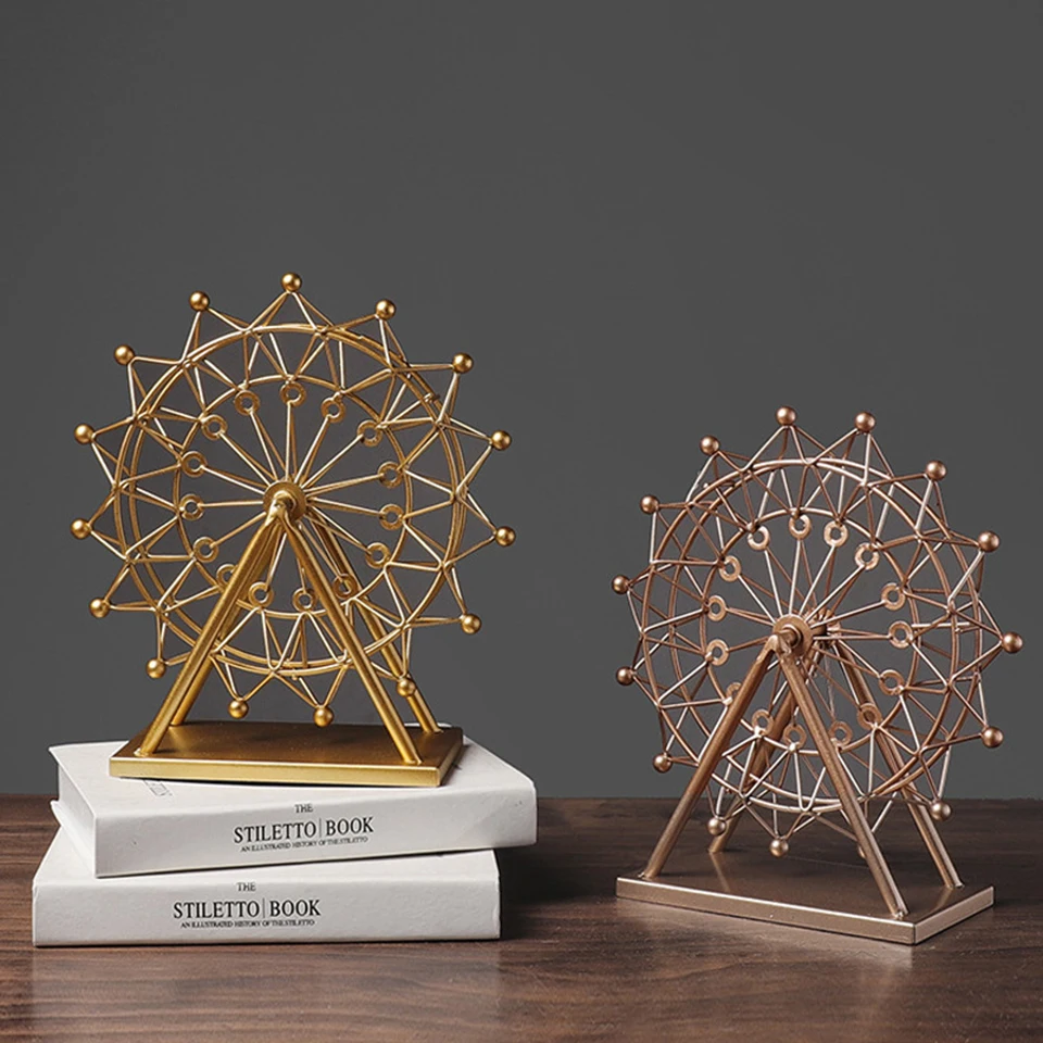 

Iron Ferris Wheel Figurine Wrought Model Desk Decorative Art Statue Ornaments for Home Office Souvenir Gifts SB-6