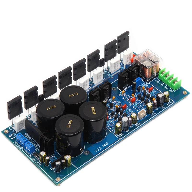 

V22 C5200 A1943 Tube Class AB 200W+200W high power 2.0 Channel HIFI Fever Audio Amplifier Board Finished