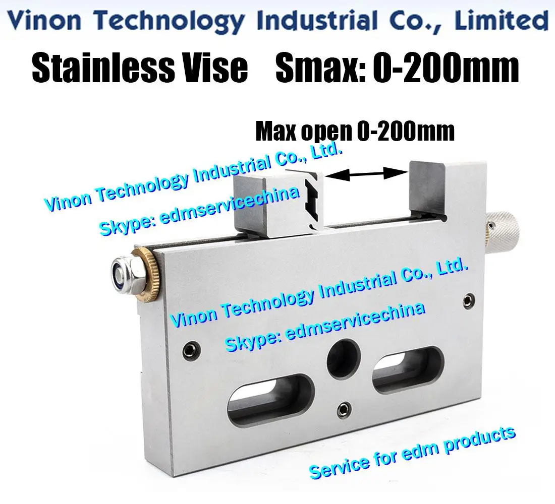 Max. Open: 0-200mm Stainless Steel Vise VISE-200, Parts Wire-EDM Vises, Precision Vises of Clamping range 200mm for all WireCut