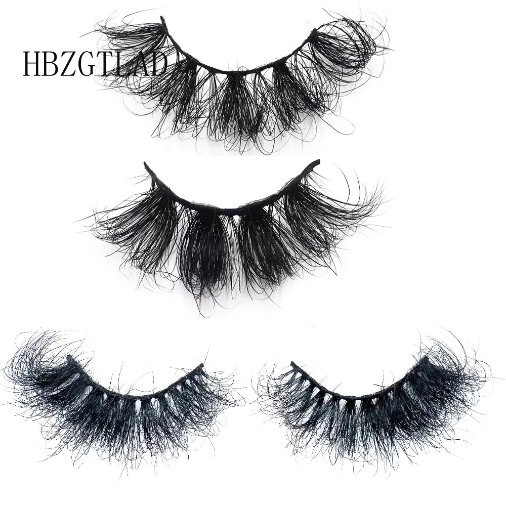 NEW HBZGTLAD 3D Mink Hair False Eyelashes Wispy Cross Eye Lashes Fluffy Handmade Extension Mink Eyelashes