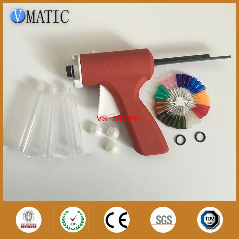 Free Shipping New 10cc Manual Epoxy Caulking Adhesive Glue Dispense Gun With Needles & Syringe Barrel 10ml