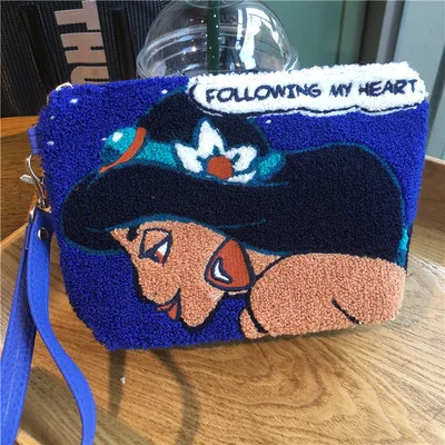 Disney Cute Lady and the Tramp Alice Strawberry bea Princess jasmine Long hair princess Lady embroidered hand bag cross-body bag