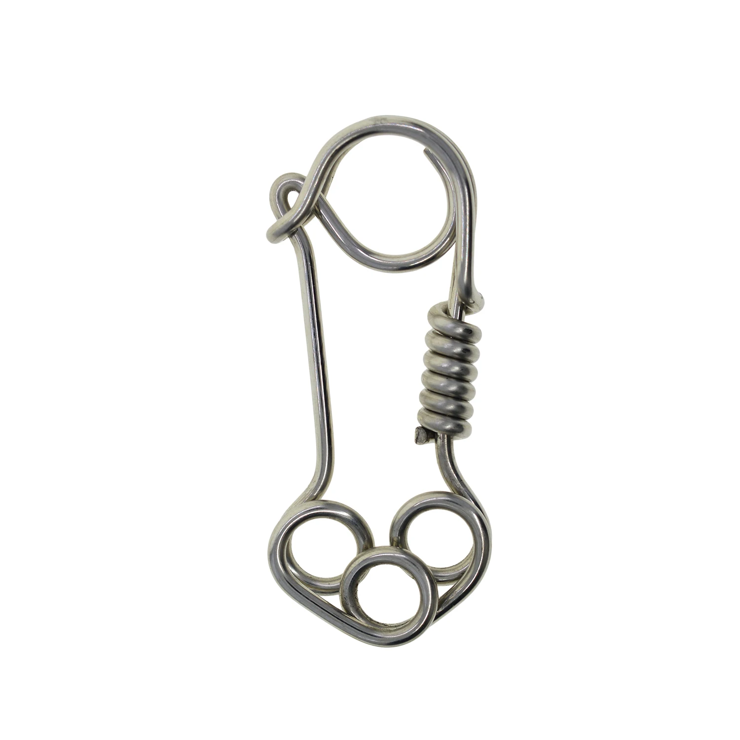 handmade Unique creative Fine biker 304 stainless steel wire wrapped snap clip hook Carabiner Key ring Keychain clasp EDC FOB - view 3