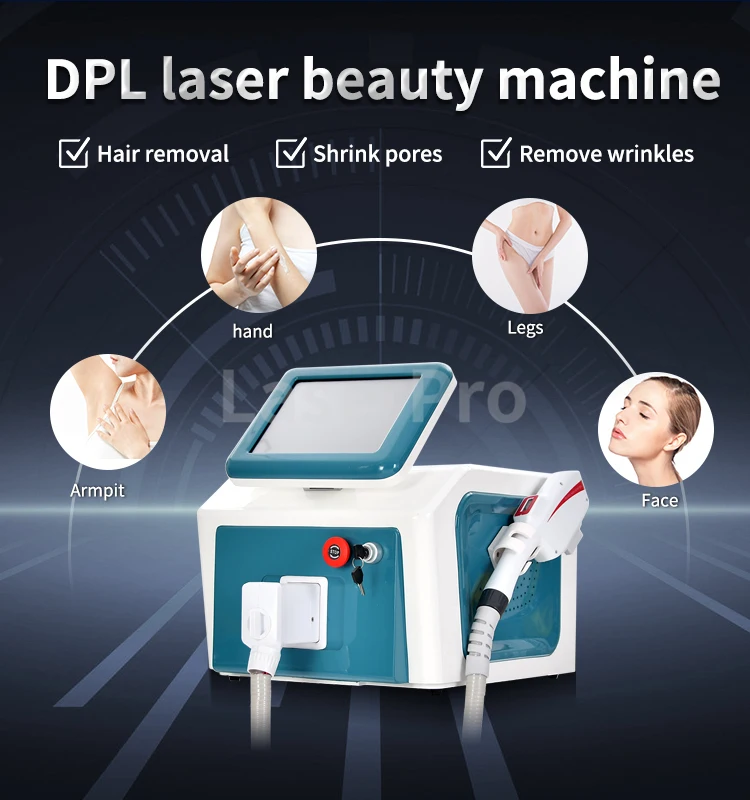 

DPL IPL Hair Removal Machine Red Blood Vessel Removal Shrink Pores Skin Rejuvenation Remove Wrinkle Freckle For OPT Beauty Slaon