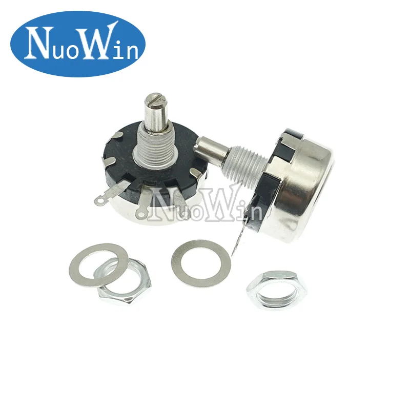 5pcs WX110 (010) 6mm Round Metal Shaft Single Turn Wire resistor Wound Potentiometer 1K 2.2K 3.3K 4.7K 5.6K 6.8K 10K 22K ohm