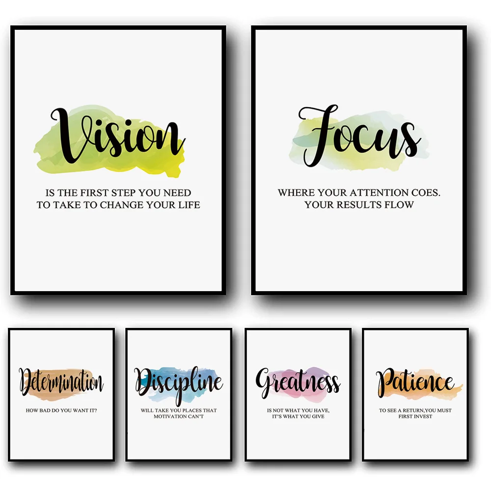 

Vision Greatness Inspirational Posters Wall Art Canvas Painting Nordic Posters and Prints Positive Quotes Wall Home Office Decor