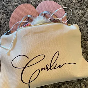 Personalisierte Make-up-Tasche, Brautjungfern-Geschenk, Junggesellenabschied, Gastgeschenke, Brautparty, Vorschlag, Leinen-Kosmetiktasche, Monogramm-Beutel – Detail 5