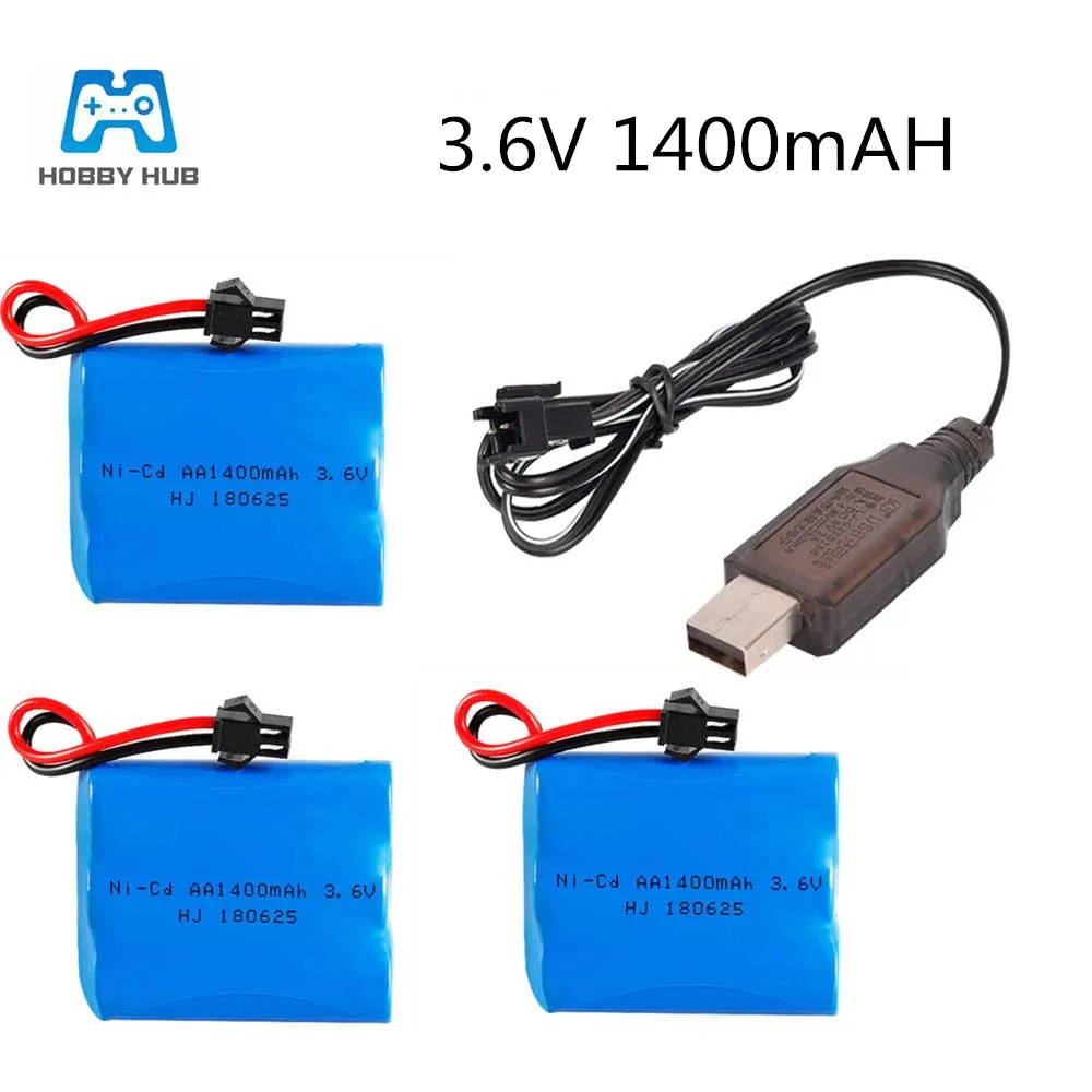 2/3/4 × 3.6v 1400mah ni-cd充電式バッテリー5 In1充電器rcカーボート銃トラック列車リモートコントロールおもちゃのバッテリー