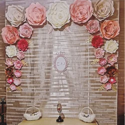 10CM Easy DIY Paper Flowers For Wedding Backdrop Decorations Paper Crafts Nursery Wall Deco Art Baby Shower Birthday Floral Deco
