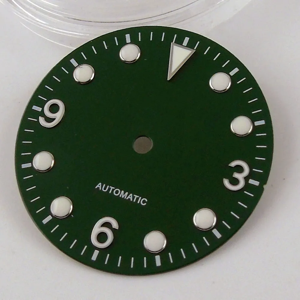 Marques lumineuses pour cadran de montre, noir/vert/bleu, 29.2mm, mouvement automatique NH35A MH35, accessoires