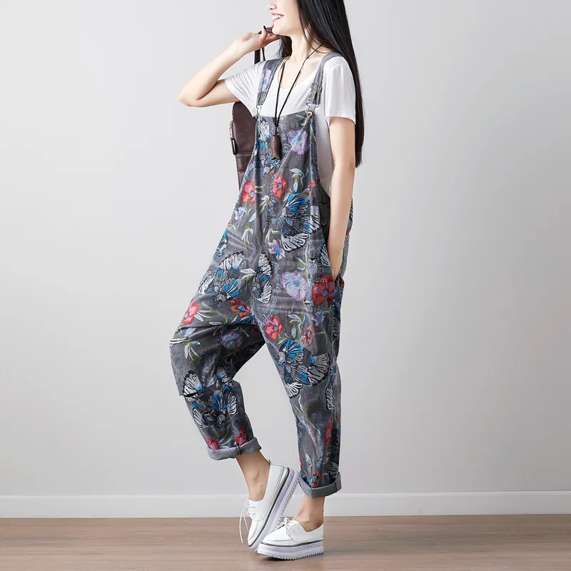 Max LuLu Korean New Fashion Style Summer Womens Vintage Printed Overalls Ladies Casual Denim Pants Female Punk Ripped Trousers