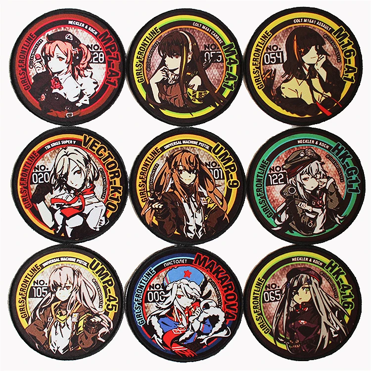 Game Girls Frontline UMP45 UMP9 M1911 HK416 PKP M870 Cosplay DIY Tags Patch Cloth Patches Armband Backpack Decor Badge Props