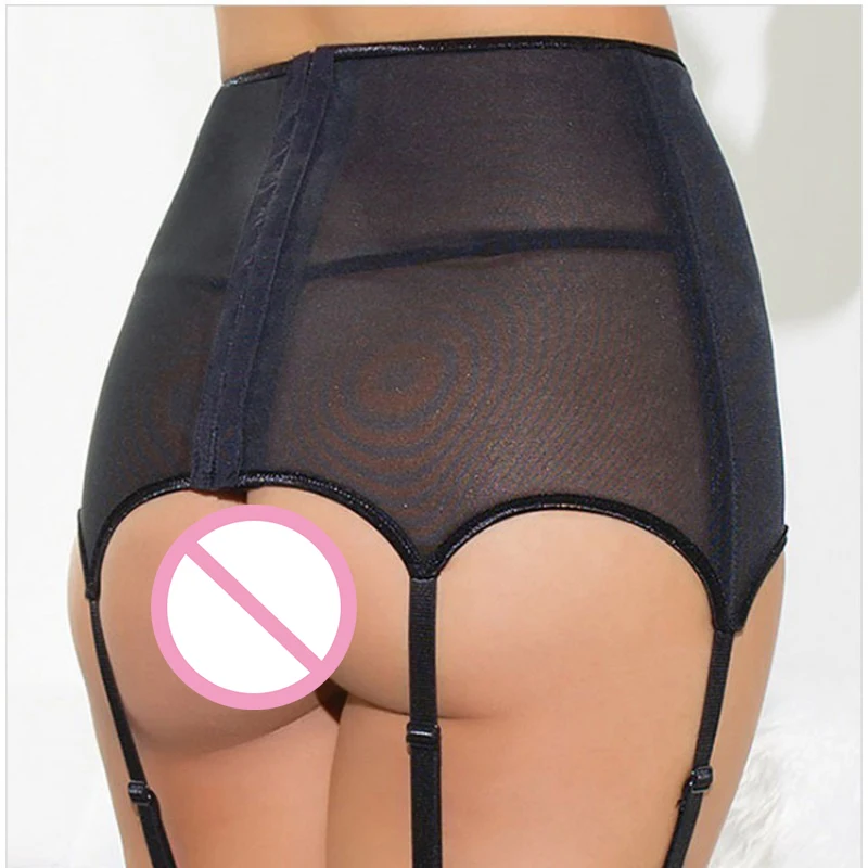 Cinto Vintage cintura alta, suspensor de malha, meia tanga, plus size, 6 correias