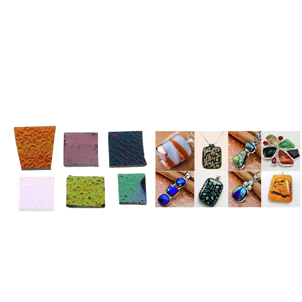 28g Assorted Dichroic Glass Scraps Fusing Glass Film Embellishment COE90