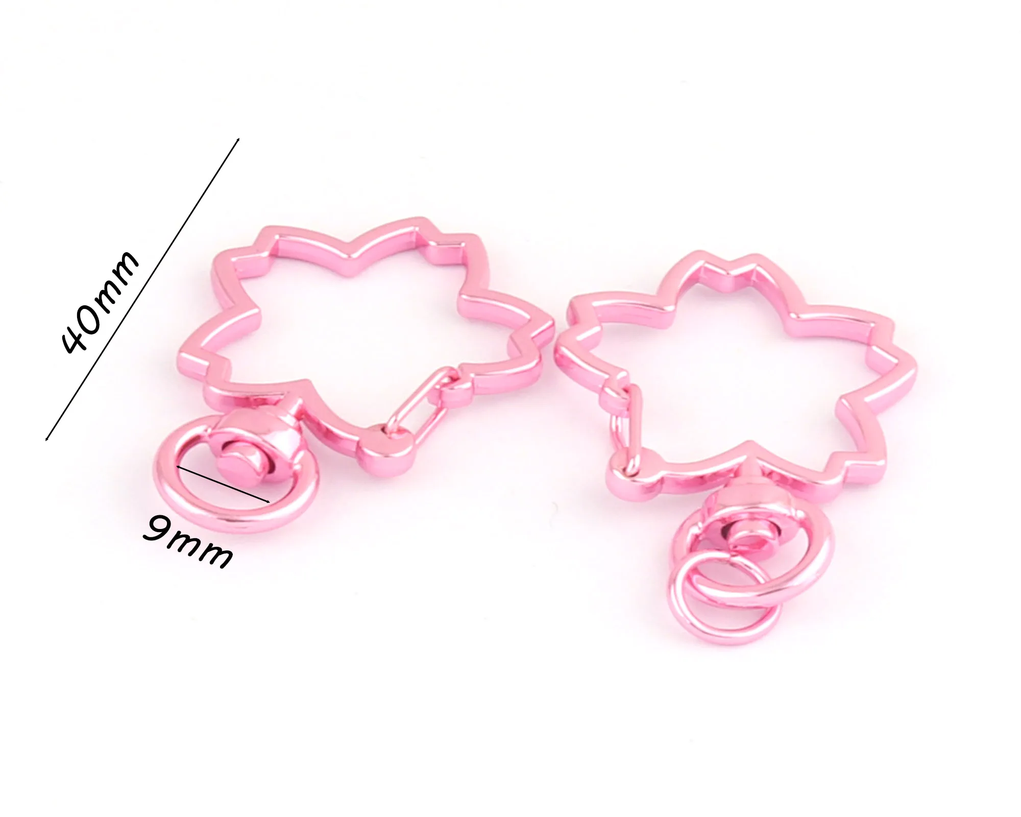 9mm Cherry Blossom Swivel Clasp Claw Pink Swivel Snap Hook Lobster Clasp Jewelry Charm Purse Bag Handbag Clip key Ring Clasp