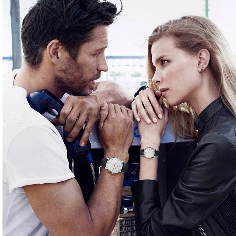 LOBINNI Watch Luxury brand lovers Wristwatch Sapphire Vintage Quartz Watch Leather Strap Couple Watch Men Women Gift