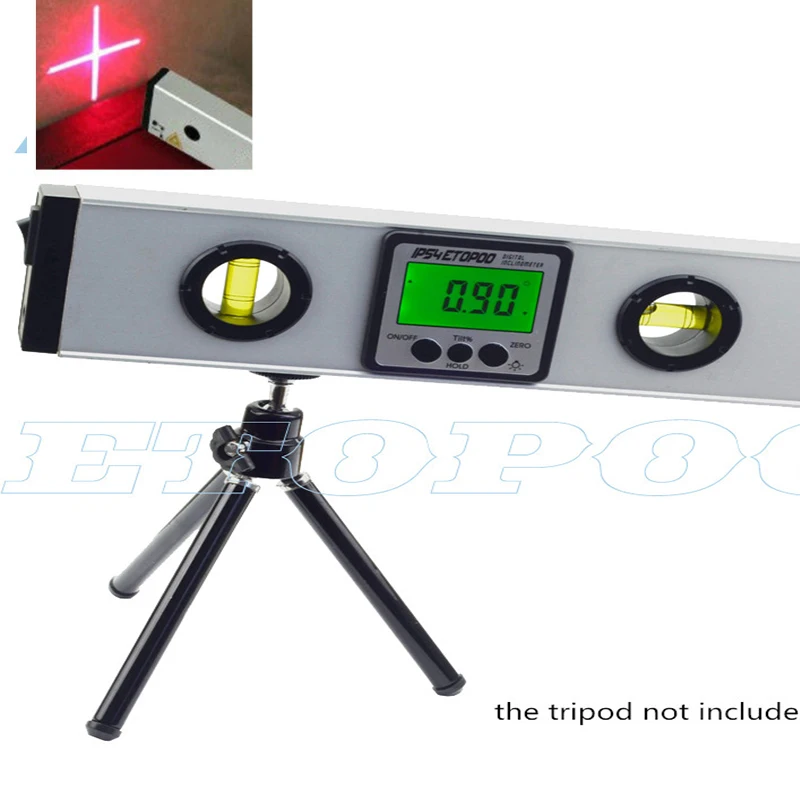 Spirit Level 600mm 400mm Digital Laser Level Ruler Angle Gauge Finder Horizontal Vertical Cross Line Laser Leveler