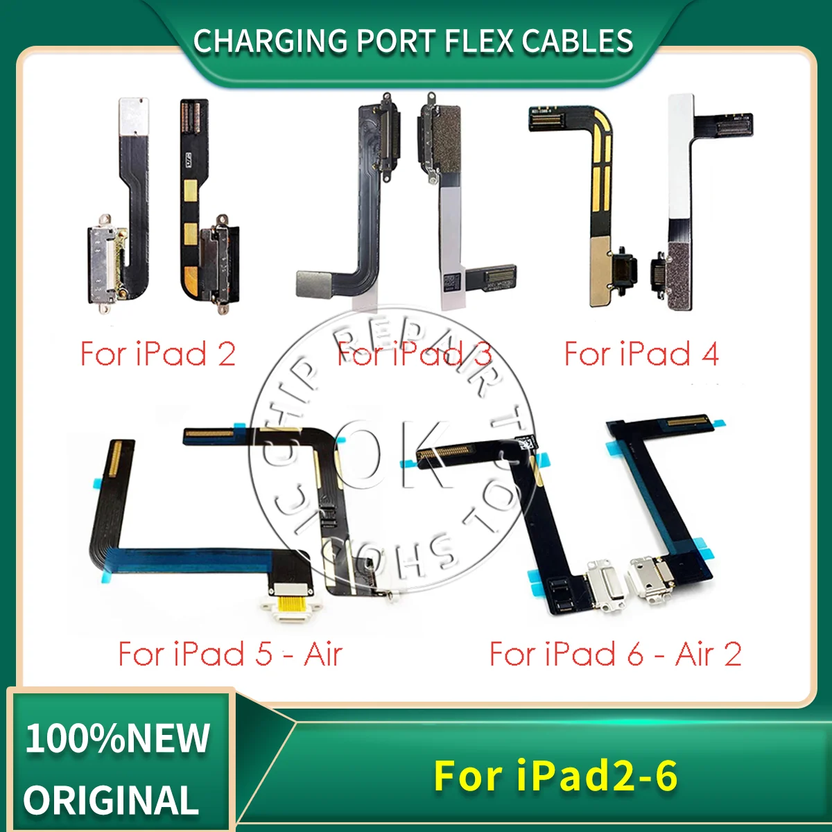 

Charging Port Flex Cables for iPad 2 iPad 3 iPad 4 iPad Air Charger Flex Cable Charging Flex for iPad 2 3 4 5 6 Air Air 2