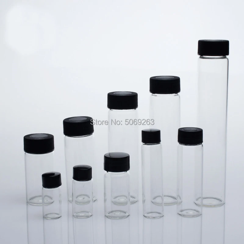 2mL-60mL Glass Sample Vial Laboratory Reagent Bottle Small Clear Transparent Medicine Vials for Chemical Experiment