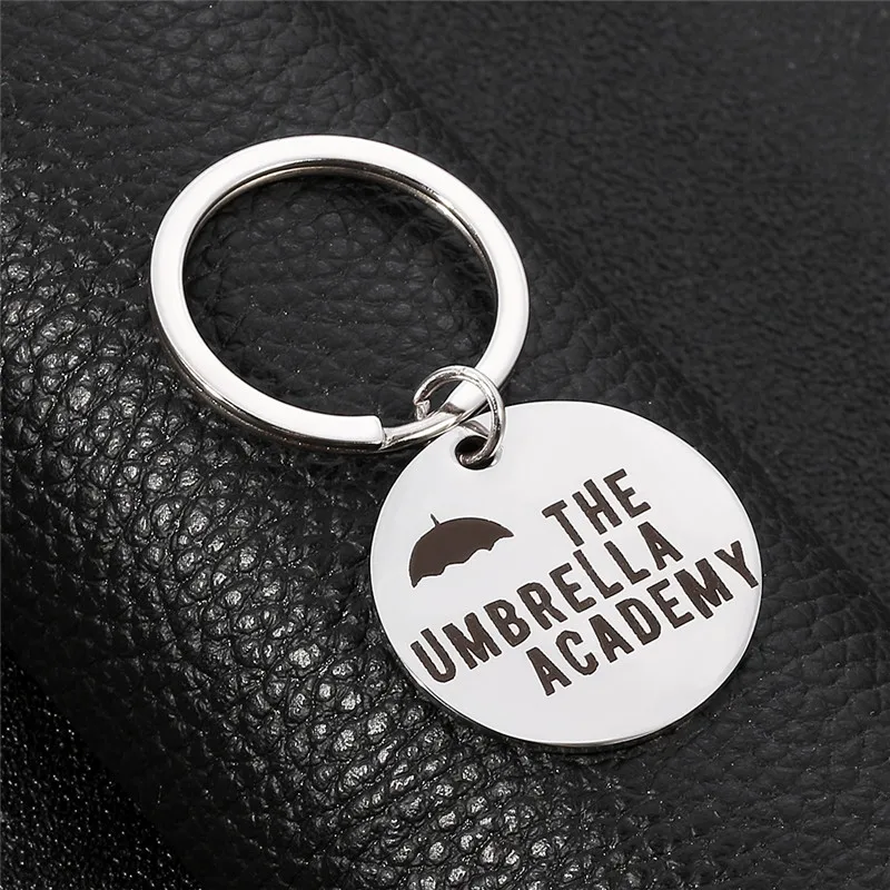 Umbrella Academy charm Keychain Cosplay High Quality Kawaii Stainless Steel Umbrella Key Chain Fashion Jewelry Woman Gift