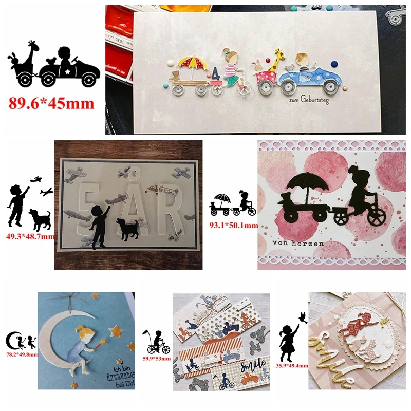 Adorable Children Metal Cutting Dies Innocent Kids Playing Die Cut For Card Making DIY New 2020 Crafts Cards