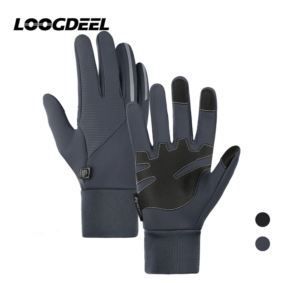 

LOOGDEEL Winter Cycling Gloves Full Finger Warmth Waterproof Non-slip Finger Touch Screen Comfortable Outdoor Sport Riding Glove