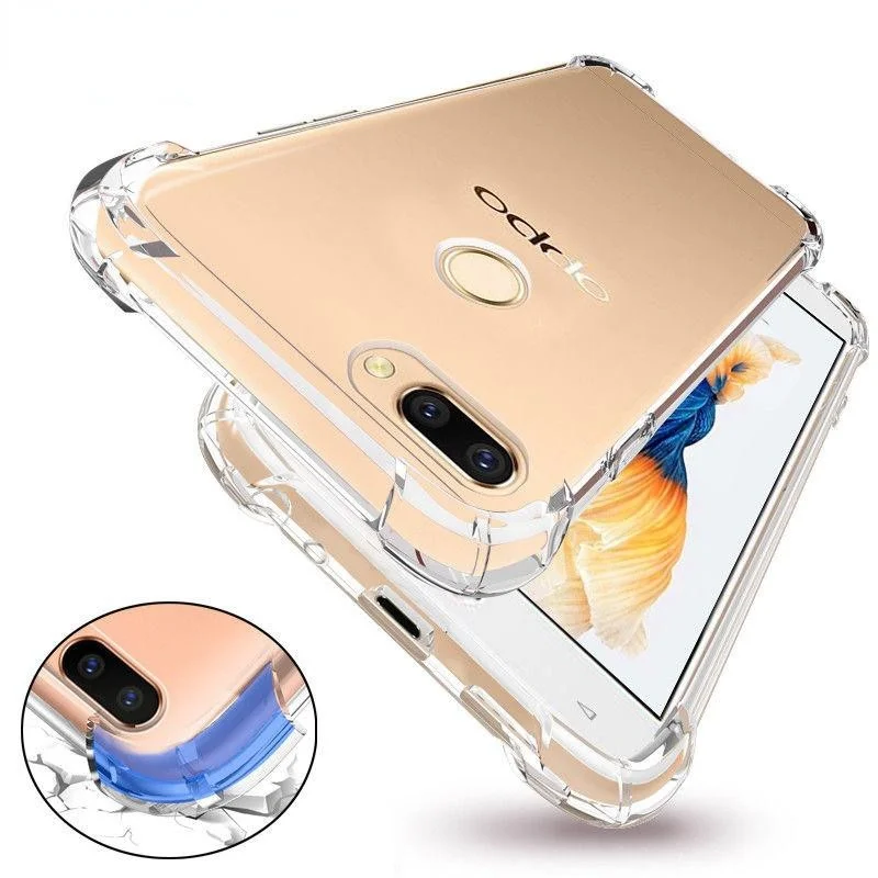 Anticrack Oppo F3 F5 F7 F9 F1 Plus A3S A7 A5s A12 A1k A11k Silicone Case Transparent Clear Softcase