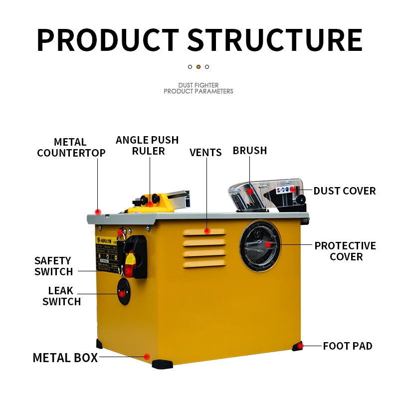 Dust-free Saw Multifunctional Woodworking Power Tool Solid Wood Floor Decoration Electric Saw Bench Cutting Machine