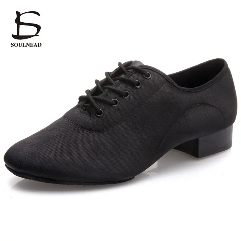 Zapatos de baile de Salsa para hombre, calzado de baile latino de salón, suela suave, zapatos de práctica de Tango, zapatillas de baile de tacón