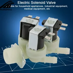 Electric Solenoid Valve for Washing Machine, 3 Way Water Inlet, N/C Normal Closed, Plastic AC 220V, G3/4