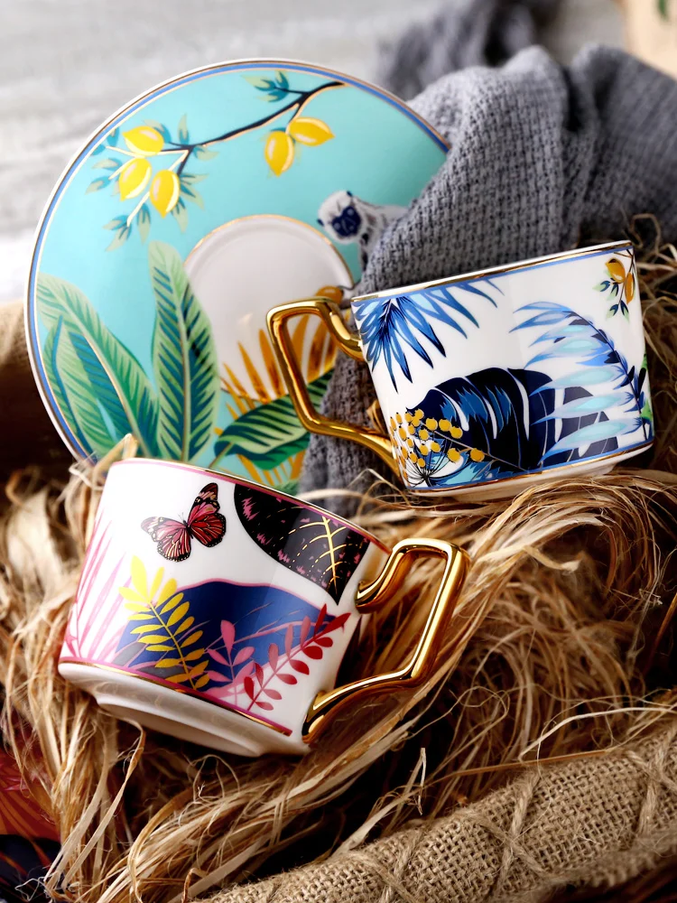 Light Luxury Coffee Cup Set, European Ceramic Coffee Mug, Dish, Delicate Home Decoration, Afternoon Tea Cup, Water Cup