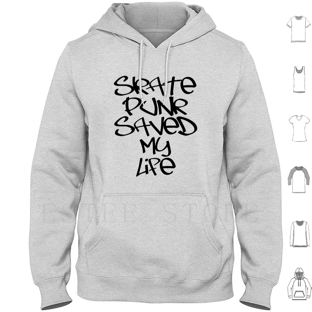 Худи с длинным рукавом Skate Punk Saved My Life (черный)