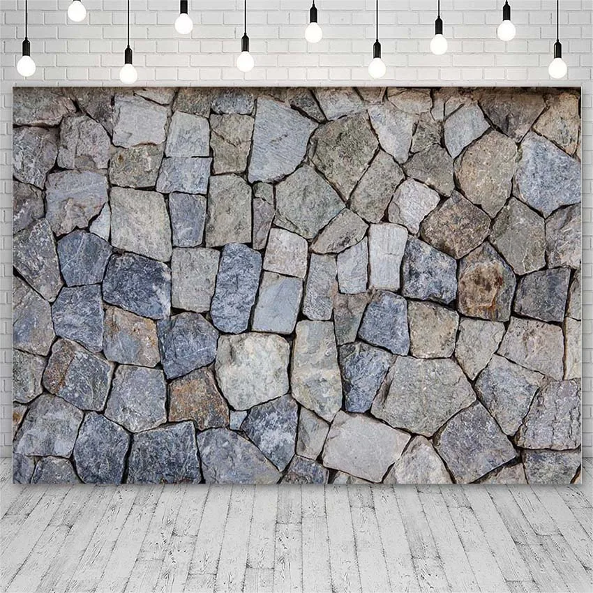 Avezano Stone Floor Photography Background Gray Rock Texture Christmas Children Portrait Decor Backdrop Photo Studio Photocall