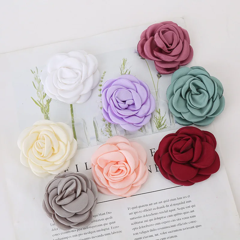 10pcs Curling flowers 5.5cm Fashion Hair Accessories DIY Accessory Boutique Wedding decoration flower No Hairclip hair bow