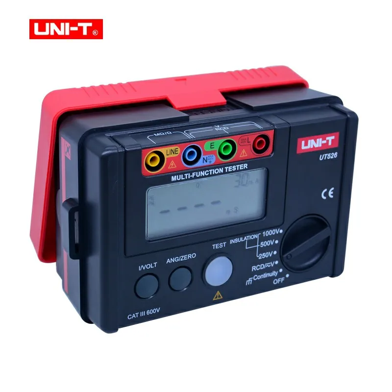 UNI-T UT526 Digital Electric Meter Multi-function Earth Resistance Meter AC DC Voltmeter/ RCD Test/Electrical Insulation Tester