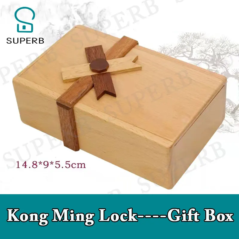 

Superb escape rom prop Kong ming lock gift box open the box to find the clue or gift with your intelligence and wisdom