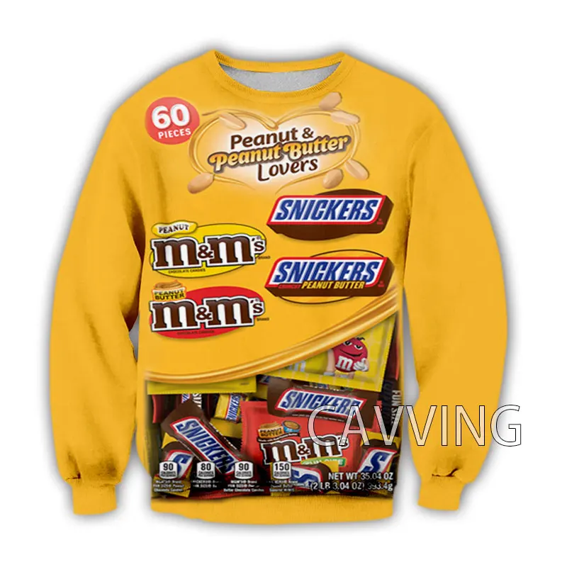 New Fashion 3D Print  Candy Snack Bag Chocolate Sauce Crewneck Sweatshirts Harajuku Styles Tops Long Sleeve Sweatshirts