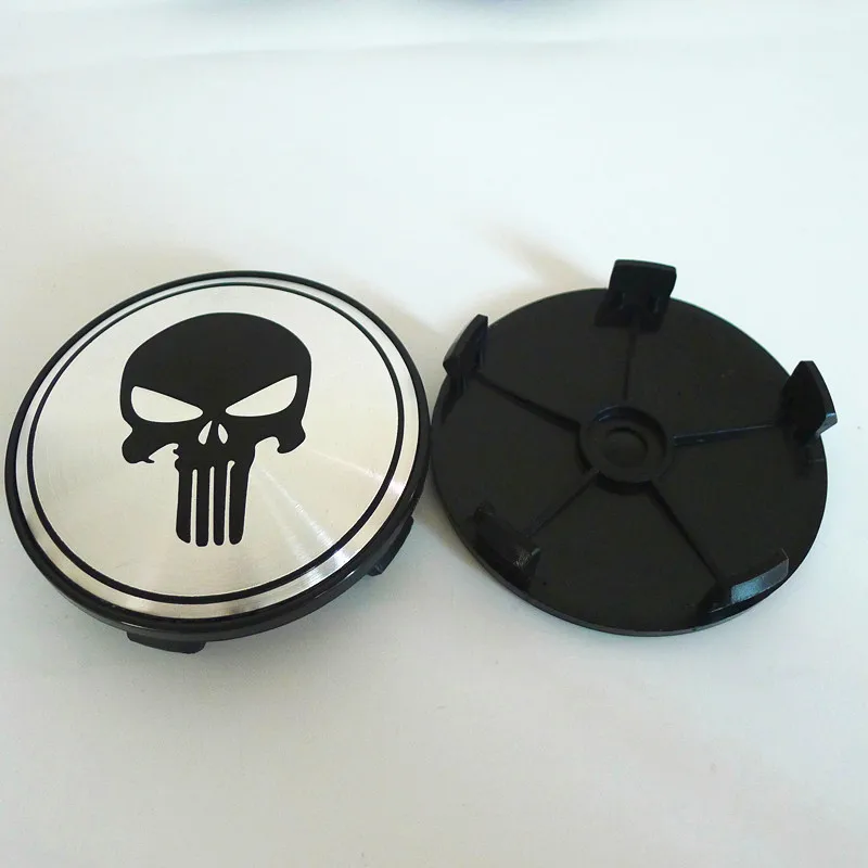 4pcs 68mm 64mm For Skull Car Wheel Center Hub Dust-proof Cap Cover 65mm Badge Emblem Sticker