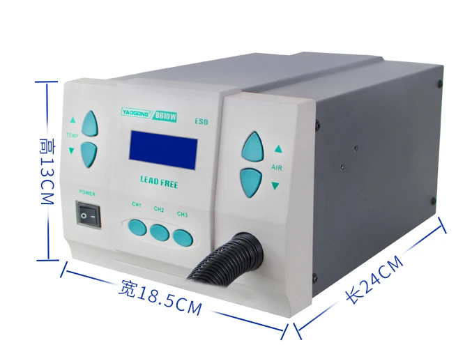 ヒートガン1000w220/110v 861dw,オリジナル,鉛フリー,熱風溶接ステーション,マイクロコンピューター,温度加工機3ノズル
