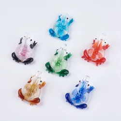 5/6pcs Handmade Lampwork Animal Big Pendants Frog Fish Charms For DIY Handmade Jewelry Making Necklace Accessories Mixed Color