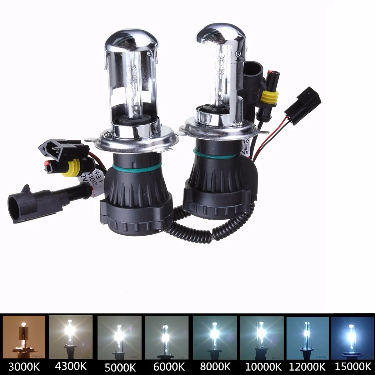 CBS ABTO 2Pcs H4 35W HI/LO Beam Car Leadlamp H4 Bi-Xenon for HID Headlight Conversion Kit Headlight Light Bulb H4HL 6000K 8000k