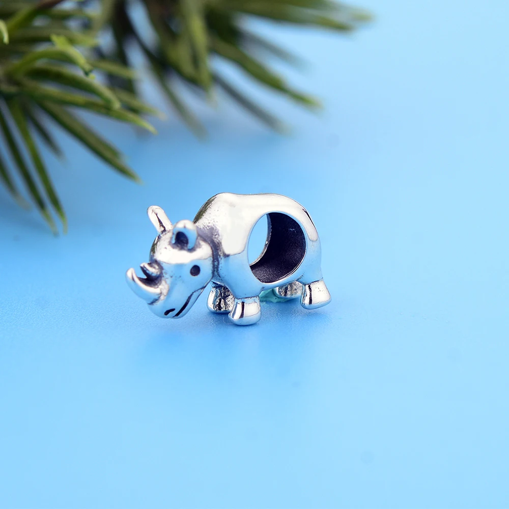 Rhinoceros Necklaces Jewellery 925 Sterling Silver Animal Pendant Necklace Anniversary Birthday Mum Wife Girlfriend Child Gifts