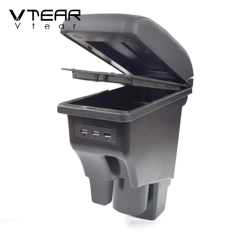 Vtear for Honda fit Jazz armrest box car-styling arm rest USB storage accessories decoration inteiror parts center console box