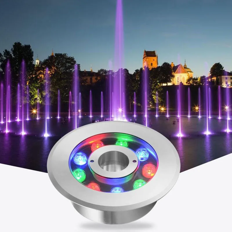 

led all stainless steel fountain light pool underwater spring light square fish pond underwater underground light