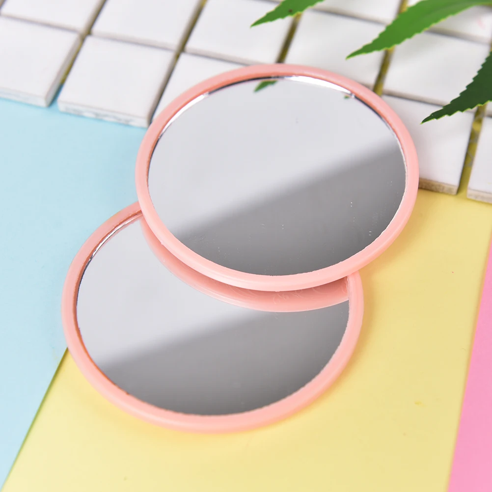 Cute 1pcs Mini Pocket Makeup Mirror Cosmetic Compact Metal Mirrors Color Random Dia 7cm