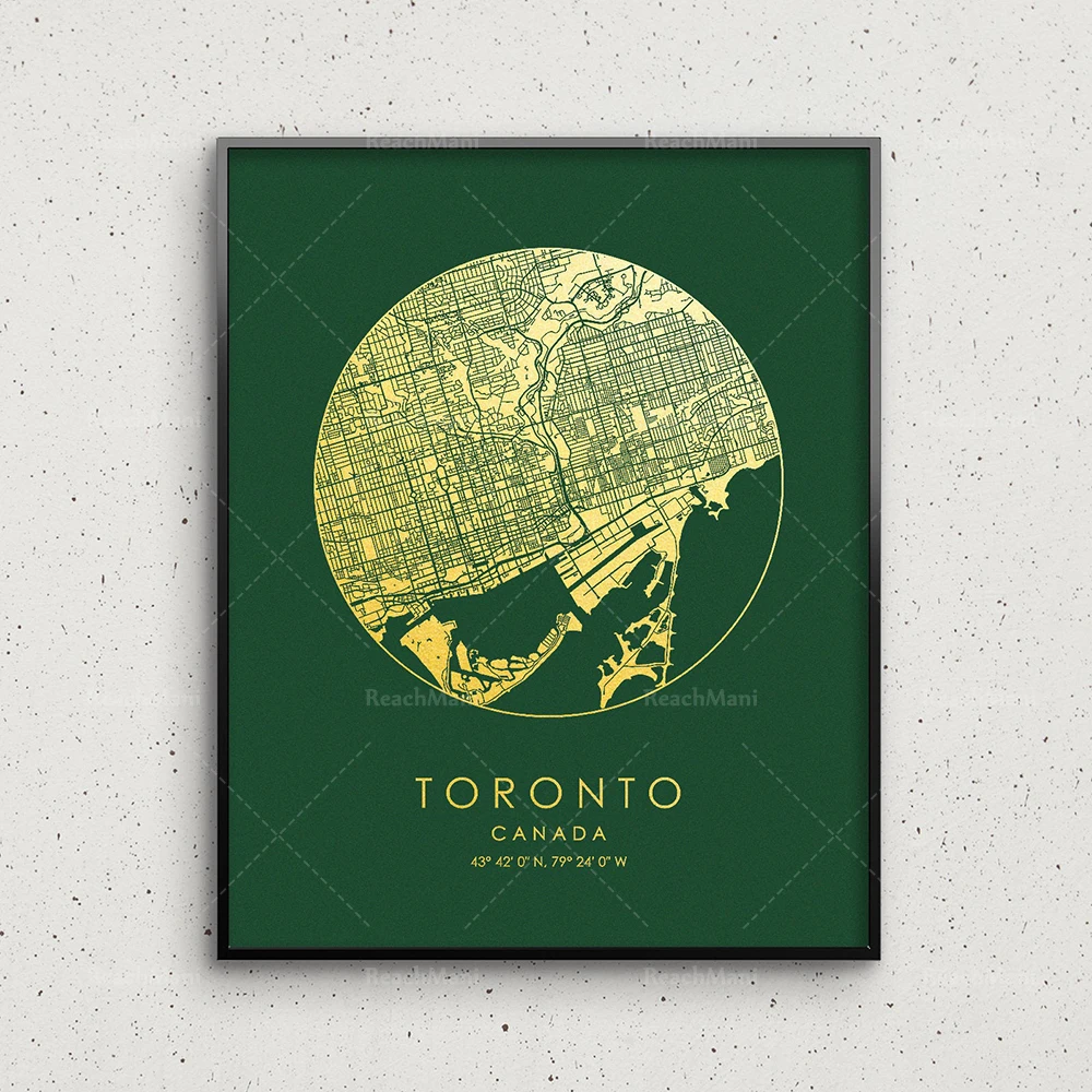 Toronto, Canada city map print, abstract art canvas print home decor poster