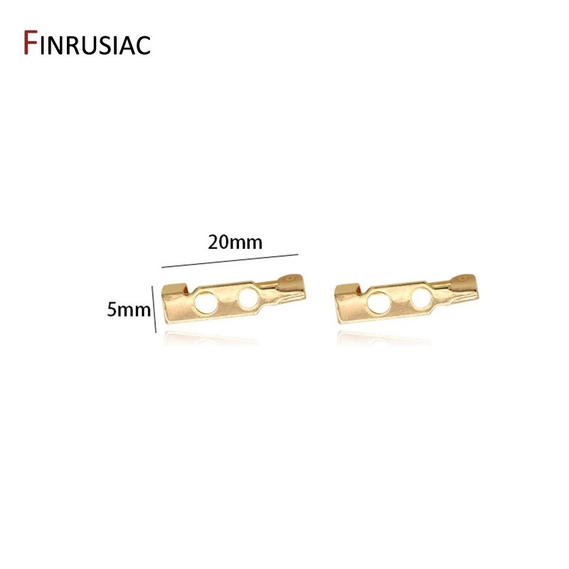 14K echt vergoldete Messing Metall Brosche Pin Broschen Basis für handgemachte DIY Brosche Kleidung Zubehör