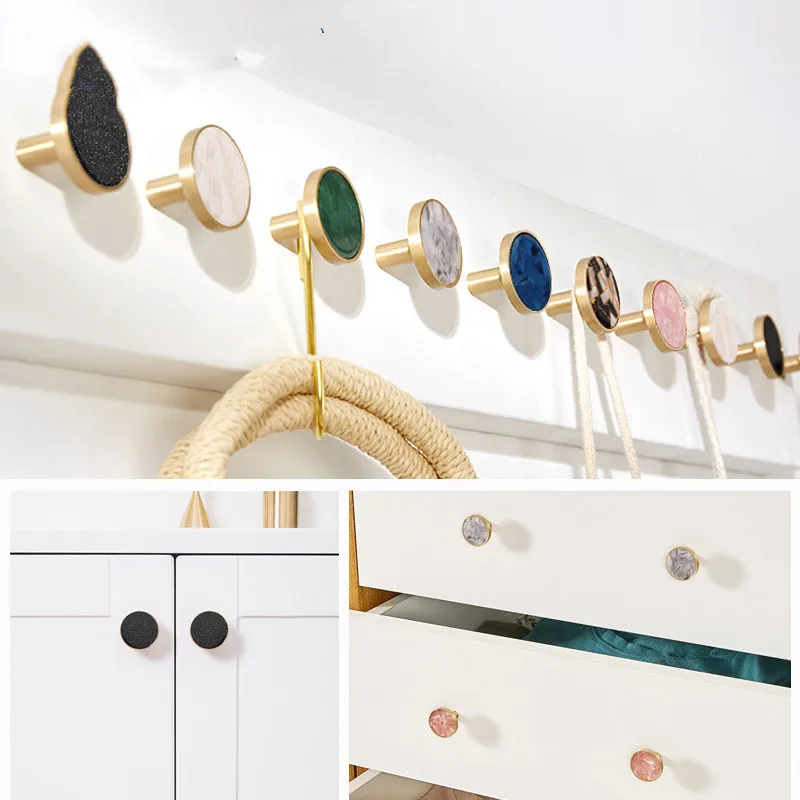 European Furniture Door Handles Zinc Alloy Drawer Pulls Handles and Knobs for Kitchen Cabinets Nordic Marble Vein