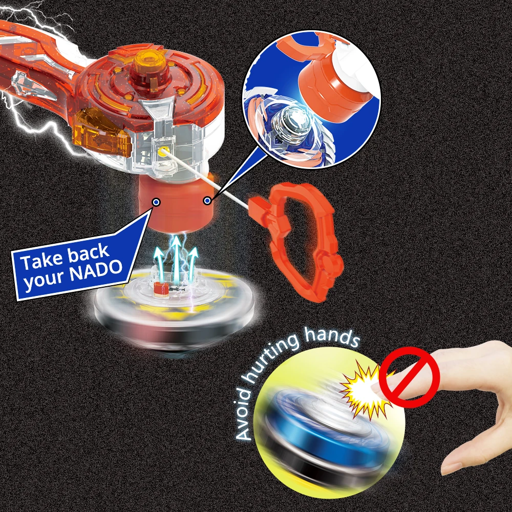 Infinity Nado 5 Deluxe Stacking Battle Pack -Fiery Dragon Dual Metal Ring Flashing Spinning Top Gyro Animation Kid Toy